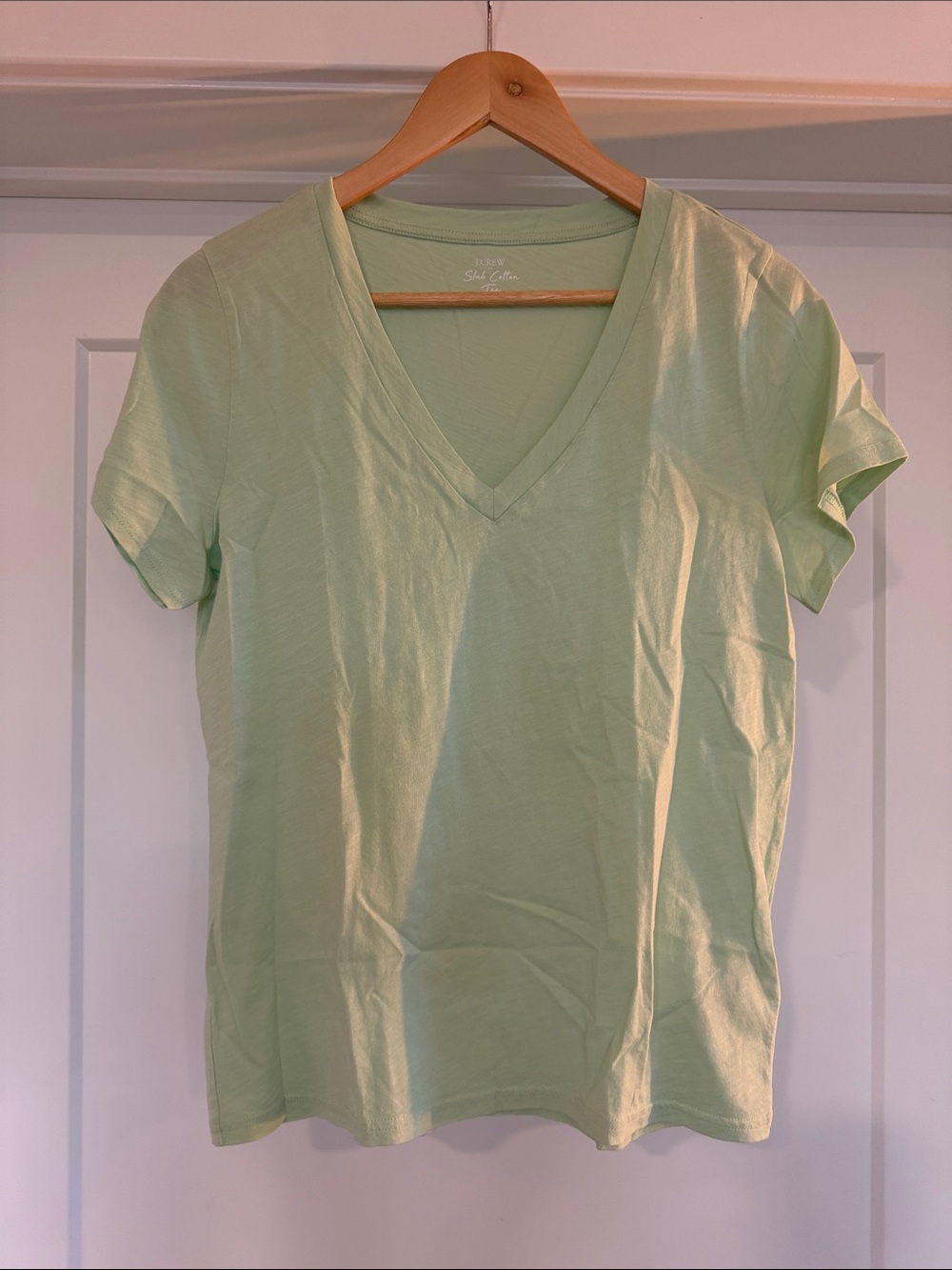 J. Crew Light Green V-Neck Short Sleeve Tee